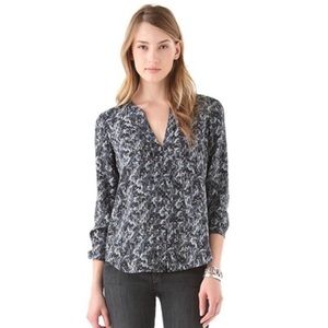 NWOT P Petite Theory Silk Blouse Ruisa Caligula